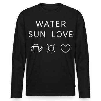 Water Sun Love Statement - Men's Premium Organic Long Sleeve Shirt - black - Front - Nico (187cm)