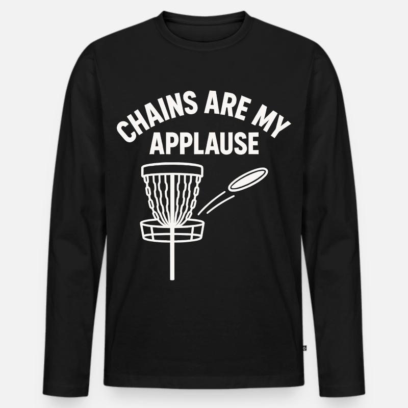 Ketten Sind Mein Applaus Discgolf - Männer Premium Bio Langarmshirt - Schwarz