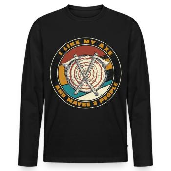 Patch rétro Axe Targets - T-shirt manches longues Premium bio Homme - noir - Devant - Nico (187cm)