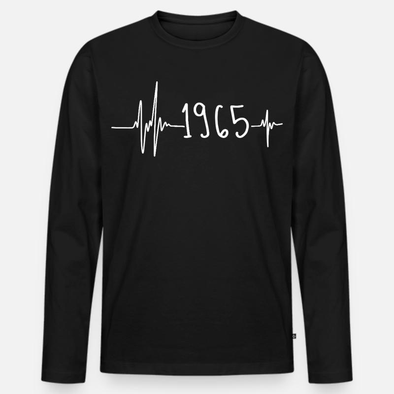 1965 - Männer Premium Bio Langarmshirt - Schwarz