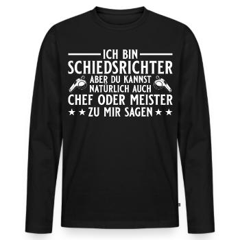 Schiedsrichter Chef oder Meister - Men's Premium Organic Long Sleeve Shirt - black - Front - Nico (187cm)
