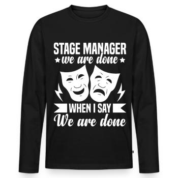 Theater-Backstage-Crew Professionelle Theaterbühne - Männer Premium Bio Langarmshirt - Schwarz - Vorne - Nico (187cm)