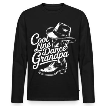 Danse en ligne Grand-père Western Look - T-shirt manches longues Premium bio Homme - noir - Devant - Nico (187cm)