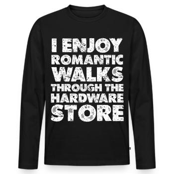 Romantische Baumarktspaziergänge - Männer Premium Bio Langarmshirt - Schwarz - Vorne - Nico (187cm)