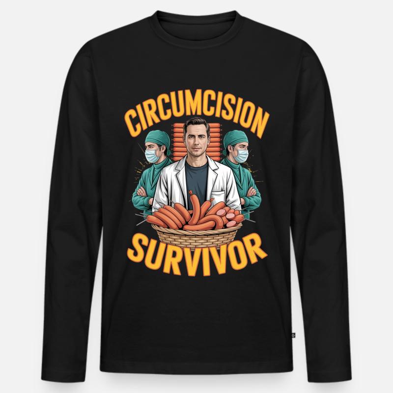 Circumcision Survivor Unwearable Bootleg - Männer Premium Bio Langarmshirt - Schwarz