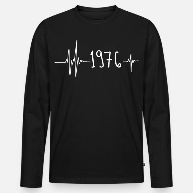 1976 - Männer Premium Bio Langarmshirt - Schwarz
