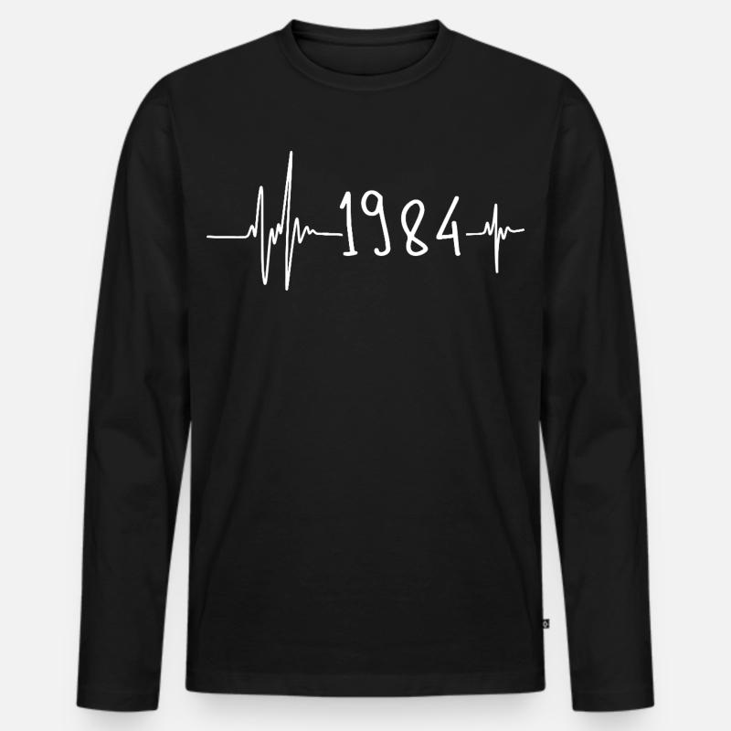 1984 - Männer Premium Bio Langarmshirt - Schwarz