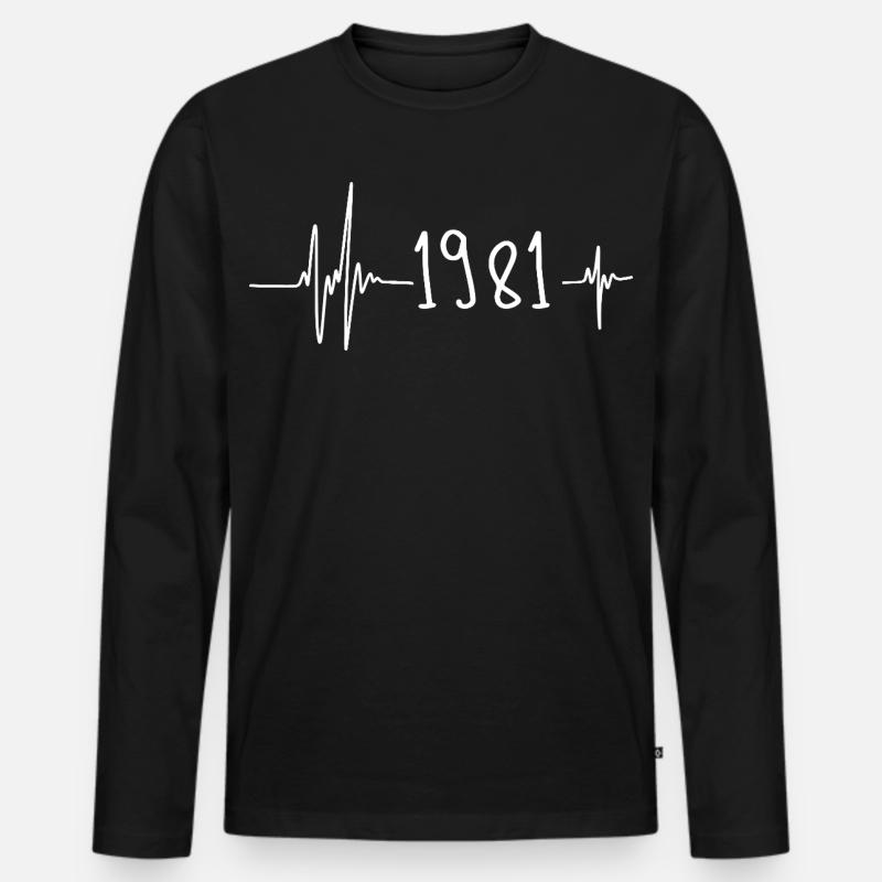 1981 - Männer Premium Bio Langarmshirt - Schwarz