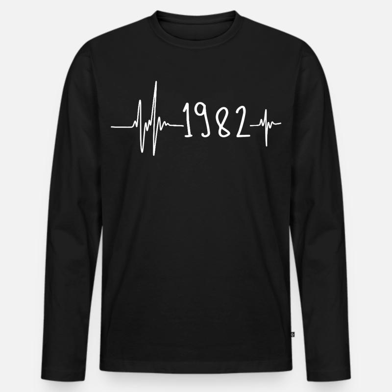 1982 - Männer Premium Bio Langarmshirt - Schwarz