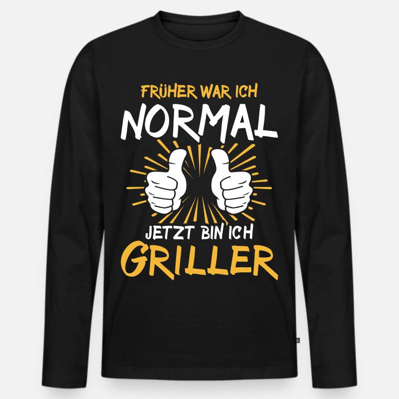 Griller Spruch - Männer Premium Bio Langarmshirt - Schwarz