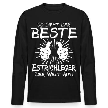 Meilleure couche de table - T-shirt manches longues Premium bio Homme - noir - Devant - Nico (187cm)