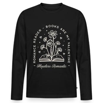 Zitate zum Liebhaber dunkler Liebesromane und Fantasy-Leser - Männer Premium Bio Langarmshirt - Schwarz - Vorne - Nico (187cm)