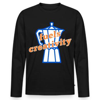 Coffee Creativity - Men's Premium Organic Long Sleeve Shirt - black - Front - Nico (187cm)