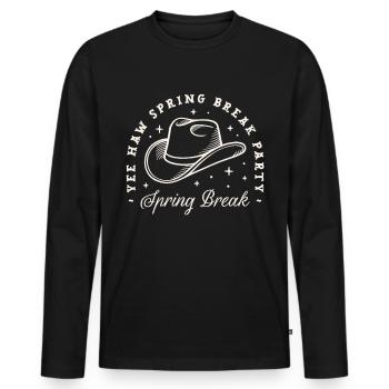 Fête de soirée filles des vacances de printemps, cosmic cowgirls - T-shirt manches longues Premium bio Homme - noir - Devant - Nico (187cm)