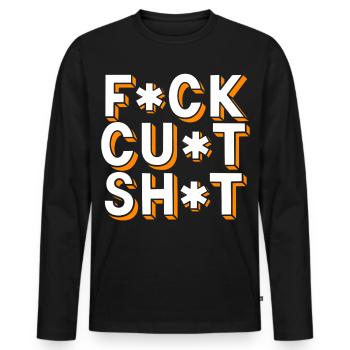 Swear Words Censored Text - Men's Premium Organic Long Sleeve Shirt - black - Front - Nico (187cm)