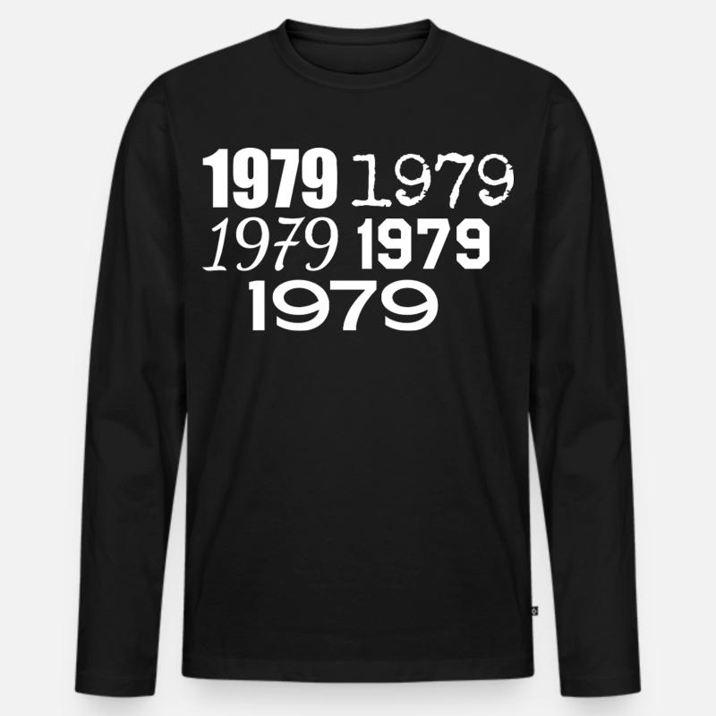 1979 - Männer Premium Bio Langarmshirt - Schwarz