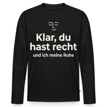 Sure You're Right – Rest Saying Shirt - Men's Premium Organic Long Sleeve Shirt - black - Front - Nico (187cm)