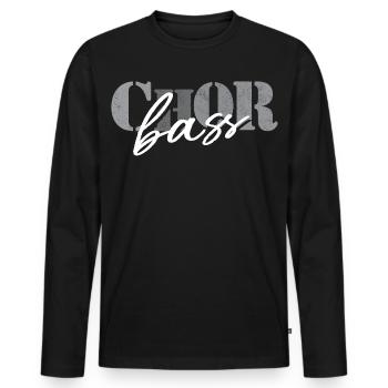 Basse de chœur - T-shirt manches longues Premium bio Homme - noir - Devant - Nico (187cm)