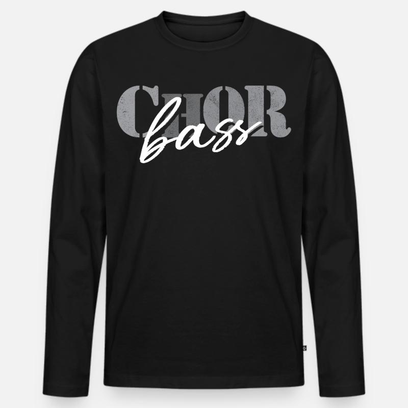Chor Bass - Männer Premium Bio Langarmshirt - Schwarz