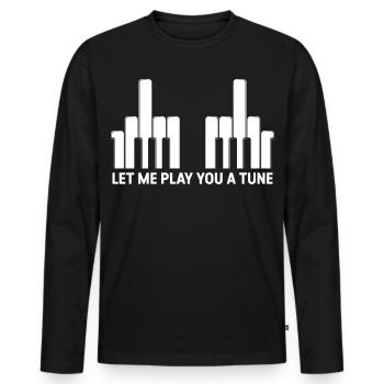 Piano Keys Middle Fingers - Men's Premium Organic Long Sleeve Shirt - black - Front - Nico (187cm)