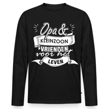 Opa und Enkel auf Lebenszeit - Männer Premium Bio Langarmshirt - Schwarz - Vorne - Nico (187cm)