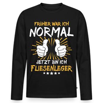 Tiler Spruch - Men's Premium Organic Long Sleeve Shirt - black - Front - Nico (187cm)
