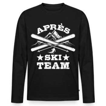 Après Équipe de ski, sports d’hiver, forfaits ski - T-shirt manches longues Premium bio Homme - noir - Devant - Nico (187cm)
