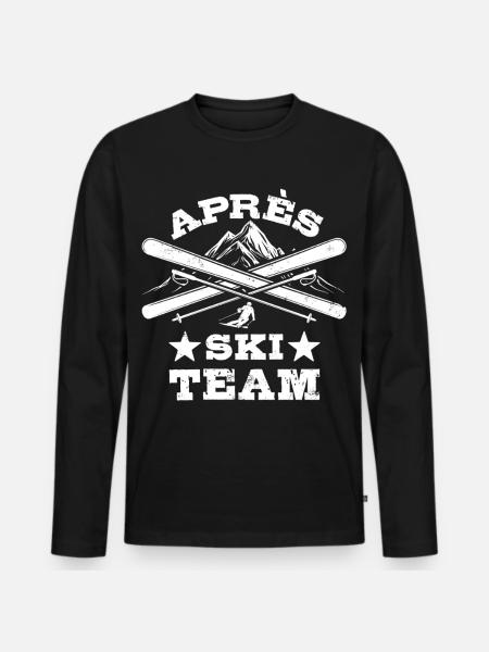 Après Ski Team, Wintersport, Skiurlaub - Männer Premium Bio Langarmshirt - Schwarz