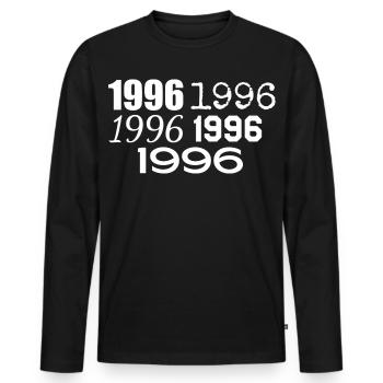 1996 - Men's Premium Organic Long Sleeve Shirt - black - Front - Nico (187cm)