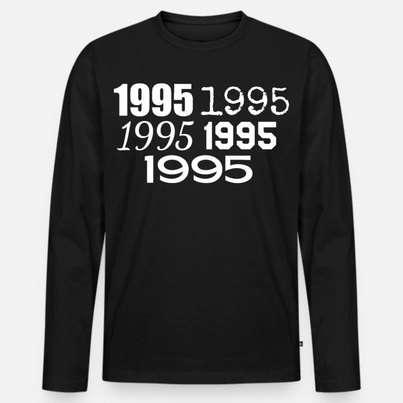 1995 - Männer Premium Bio Langarmshirt - Schwarz