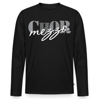 Mezzo-soprano de chœur - T-shirt manches longues Premium bio Homme - noir - Devant - Nico (187cm)