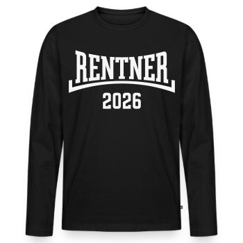 Retirees 2026 (Annuity / Retirement / Concave / White) - Men's Premium Organic Long Sleeve Shirt - black - Front - Nico (187cm)