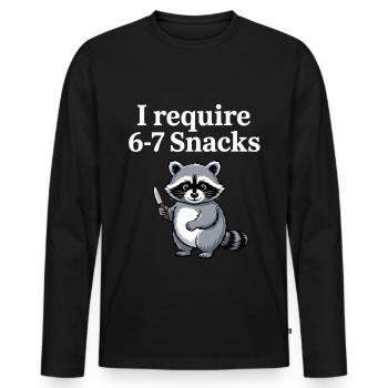 6-7 Refroidisseur de mèmes Internet 6 7 Raton laveur - T-shirt manches longues Premium bio Homme - noir - Devant - Nico (187cm)