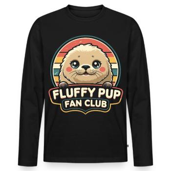 Club de fans du phoque du Grop, phoques duveteux - T-shirt manches longues Premium bio Homme - noir - Devant - Nico (187cm)