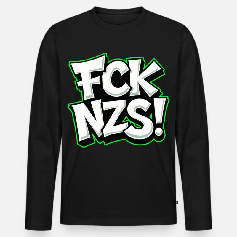 FCK NZS Statement gegen Rassismus - Männer Premium Bio Langarmshirt - Schwarz