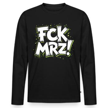 Slogan de protestation politique FCK Mar - T-shirt manches longues Premium bio Homme - noir - Devant - Nico (187cm)