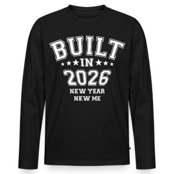 New Year New Me | Sports & Fitness | Resolutions 2026 - Men's Premium Organic Long Sleeve Shirt - black - Front - Nico (187cm)