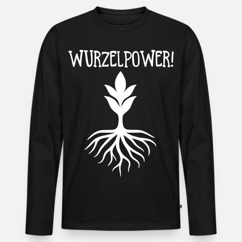 Wurzelpower Gärtner - Männer Premium Bio Langarmshirt - Schwarz