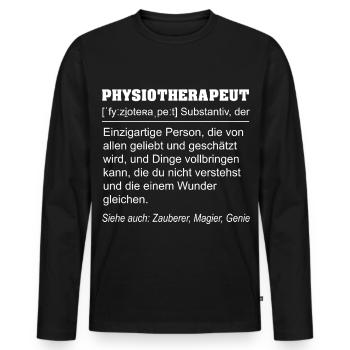 Physiotherapist definition funny - Men's Premium Organic Long Sleeve Shirt - black - Front - Nico (187cm)