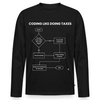 Coding Like Doing Taxes - Submit Hope Gift - Men's Premium Organic Long Sleeve Shirt - black - Front - Nico (187cm)