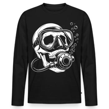 Taucher Design - Scuba Diver - Men's Premium Organic Long Sleeve Shirt - black - Front - Nico (187cm)