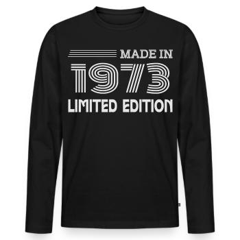 Original 1973 Vintage 1973 Rétro Anniversaire 1973 - T-shirt manches longues Premium bio Homme - noir - Devant - Nico (187cm)