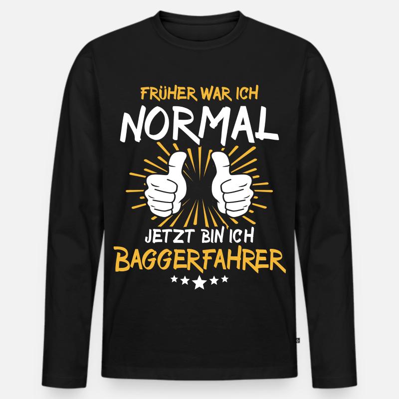 Baggerfahrer Spruch - Männer Premium Bio Langarmshirt - Schwarz