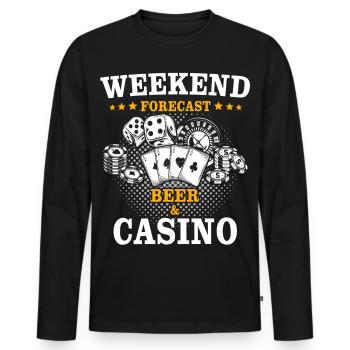 Casino Casino Players - Men's Premium Organic Long Sleeve Shirt - black - Front - Nico (187cm)