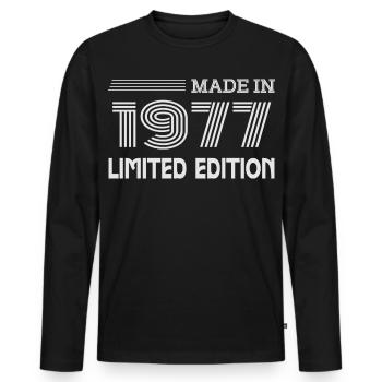 Original 1977 Vintage 1977 Rétro Anniversaire 1977 - T-shirt manches longues Premium bio Homme - noir - Devant - Nico (187cm)