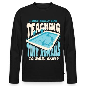 Swimming Instructor Teaching Tiny Humans To Swim - Men's Premium Organic Long Sleeve Shirt - black - Front - Nico (187cm)