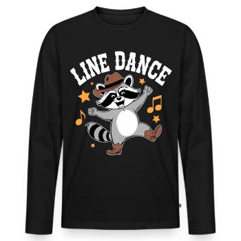 Line Dance Raccoon Groove - Men's Premium Organic Long Sleeve Shirt - black - Front - Nico (187cm)
