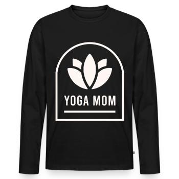 Maman yogi maman - T-shirt manches longues Premium bio Homme - noir - Devant - Nico (187cm)