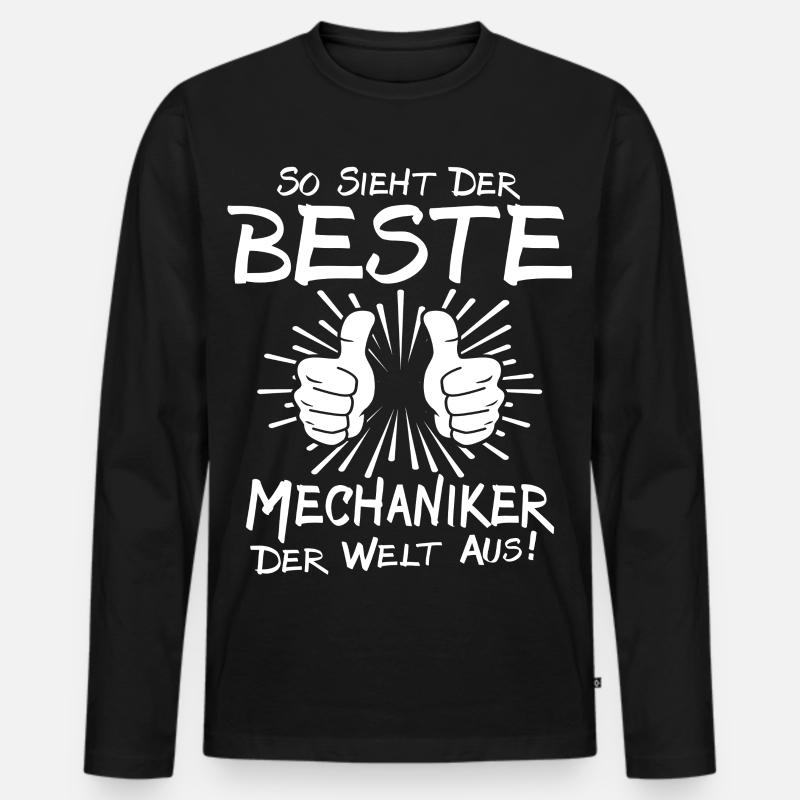 Bester Mechaniker - Männer Premium Bio Langarmshirt - Schwarz