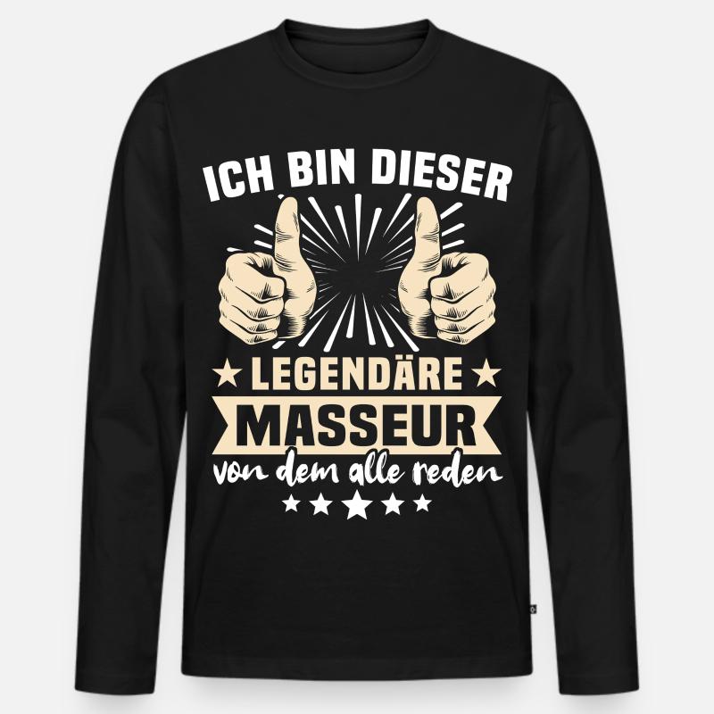 Masseur Sprüche - Männer Premium Bio Langarmshirt - Schwarz